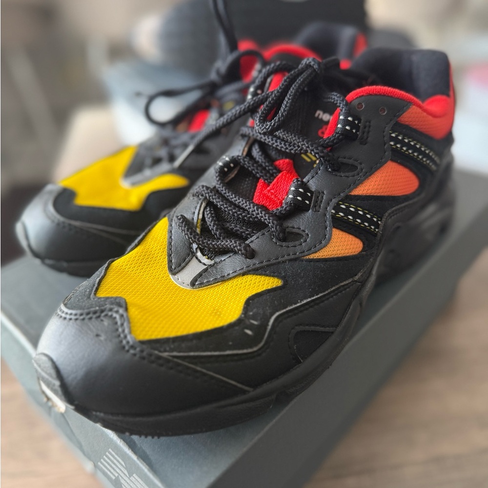 New Balance Black and Yellow Sneakers with Breathable Mesh
